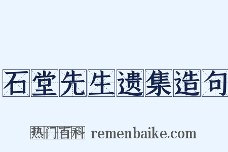 石堂先生遗集造句是什么意思的图片